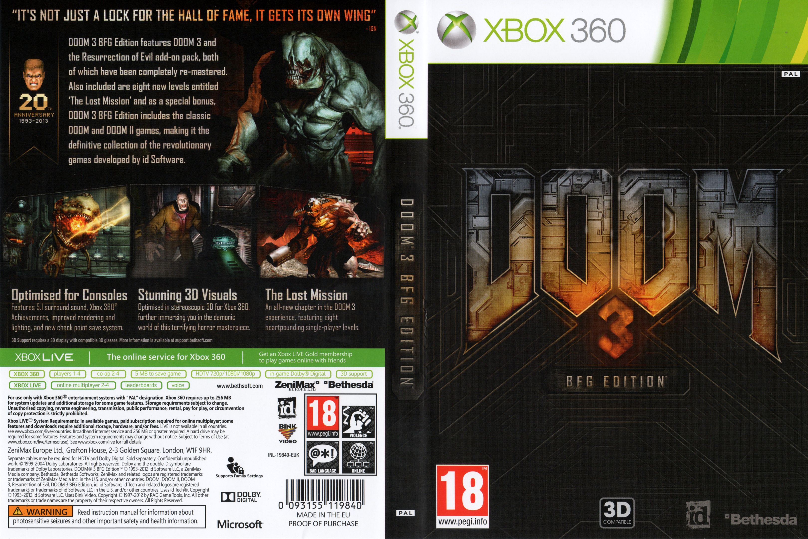 Free Download d Doom 3 Bfg Edition Pal Cover Disc Scans Doom 3 Bfg 3240x2162 For Your Desktop Mobile Tablet Explore 47 Doom 1080p Wallpapers Xbox Doom Desktop Wallpaper