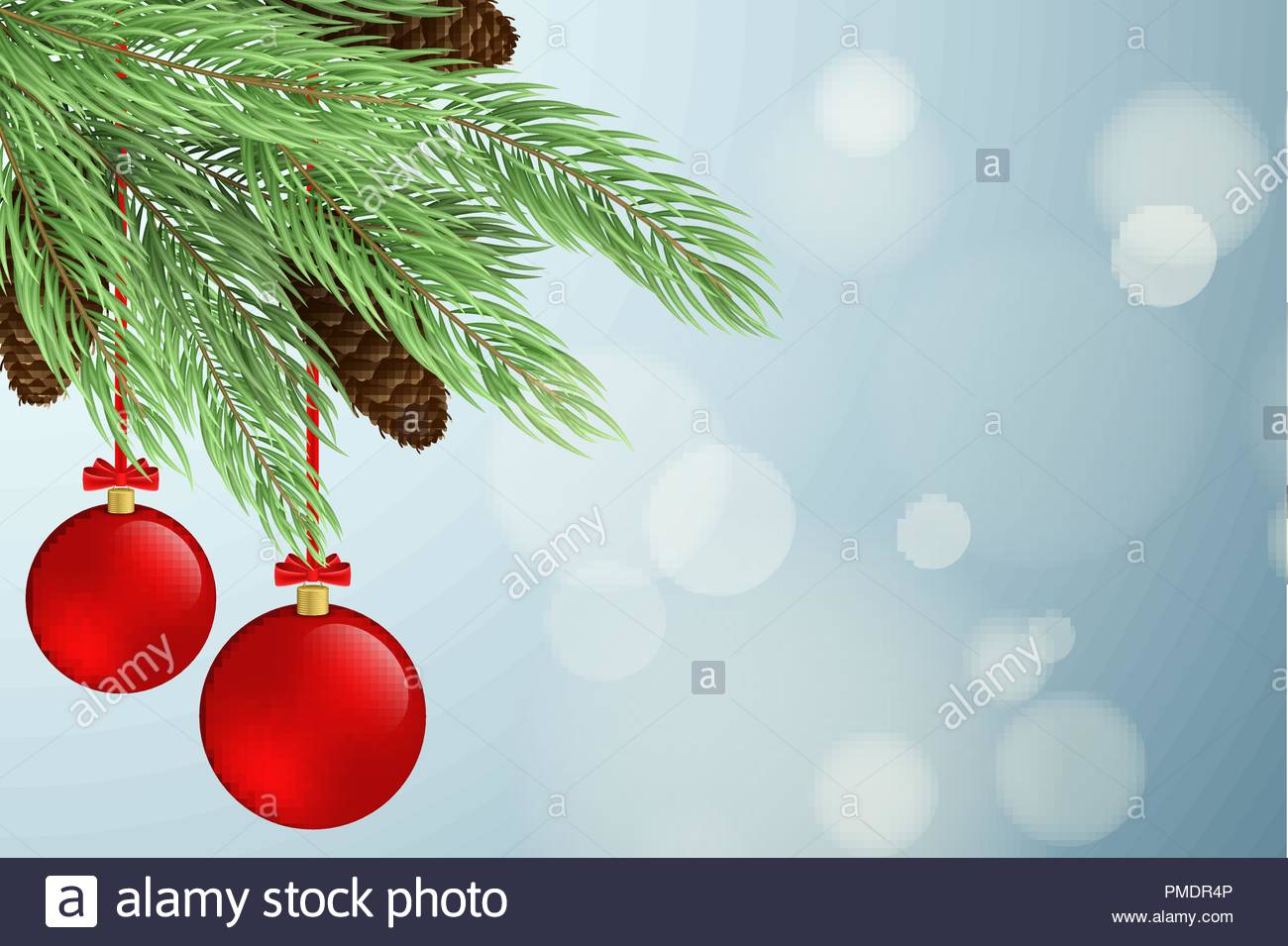Merry Christmas background Christmas tree with toy balls and