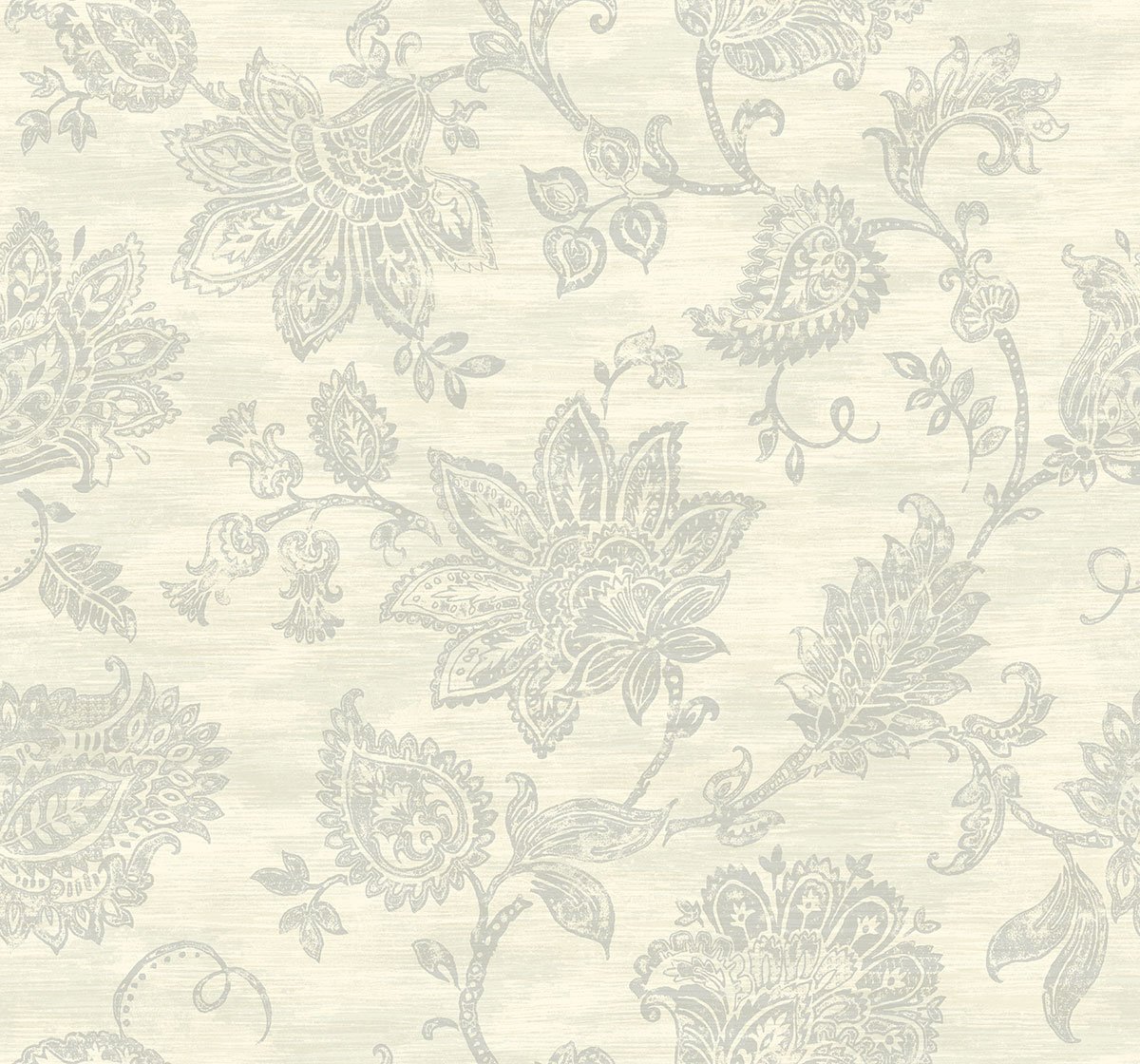 Stamped Jacobean Wallpaper In Oyster From The Nouveau Collection