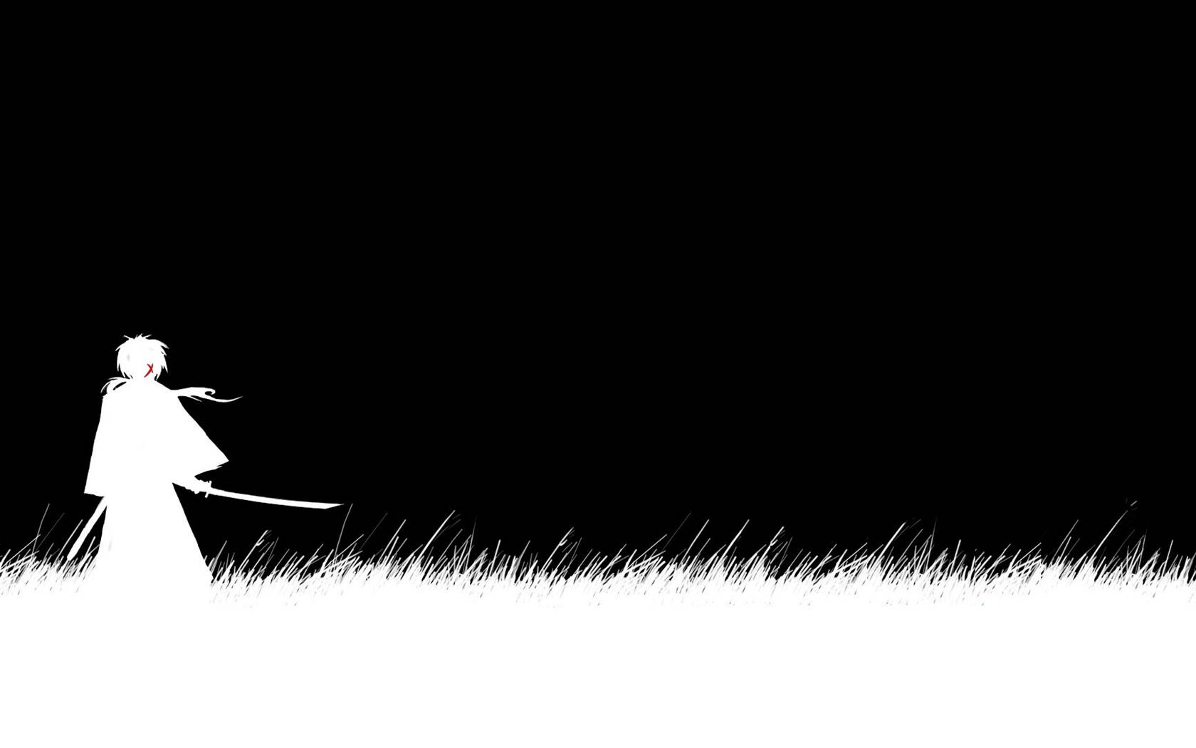 Wallpaper Black And White Anime