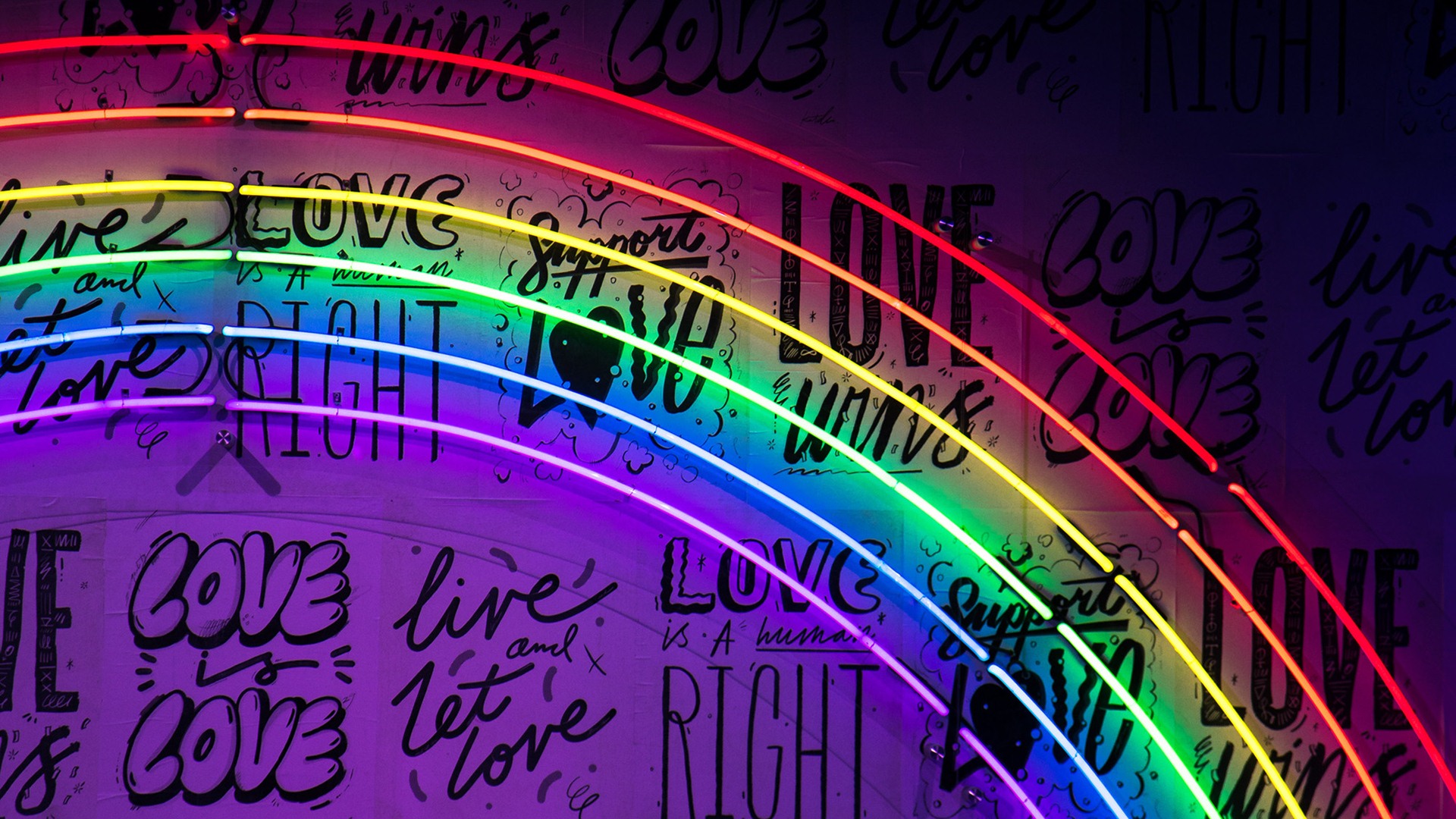 Rainbow 3d Love Wallpaper Baltana