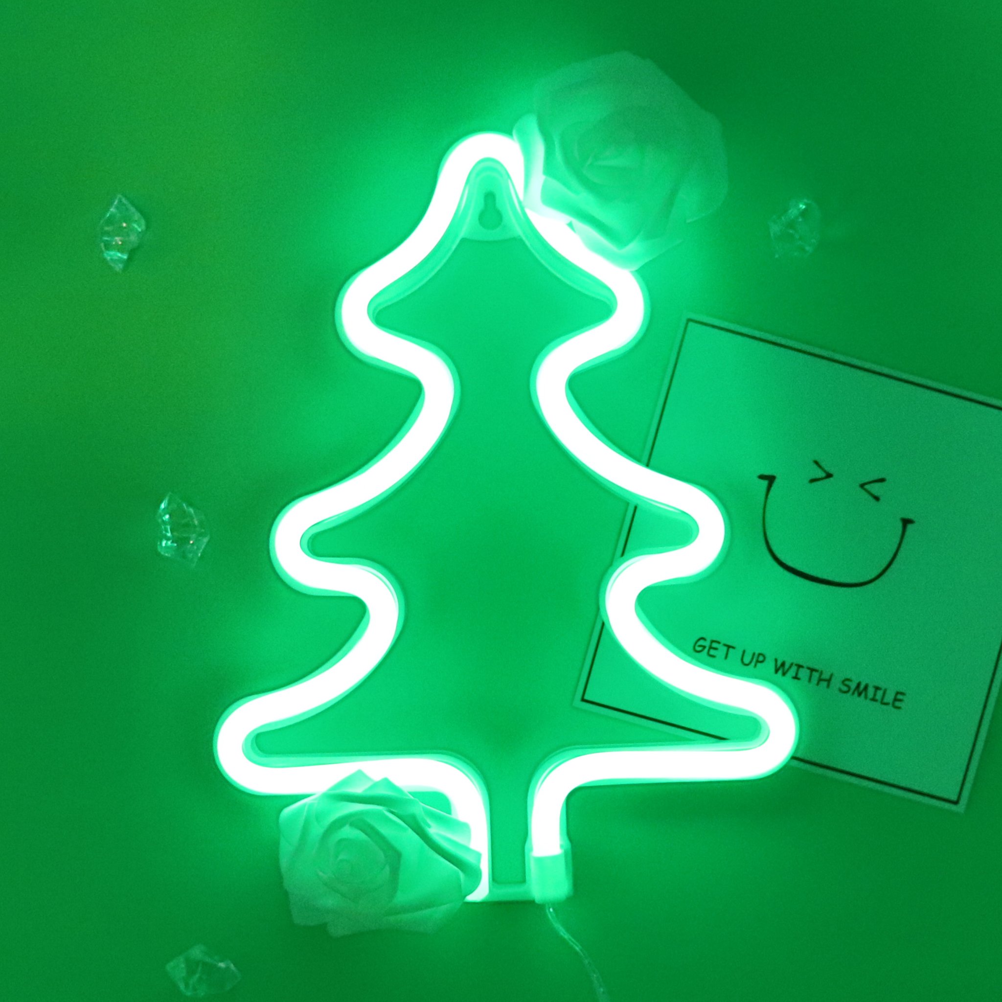 Tonger Green Christmas Tree Wall Led Neon Light Sign In