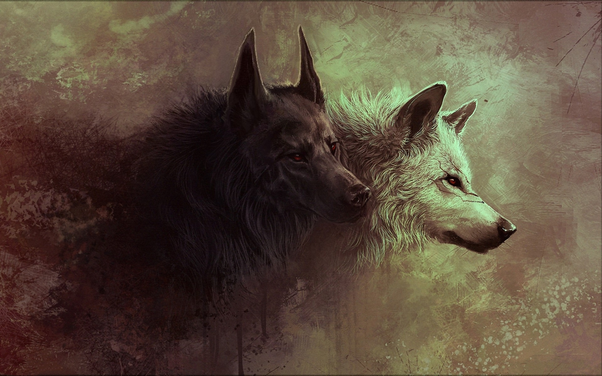 Wolves Artwork Wallpaper