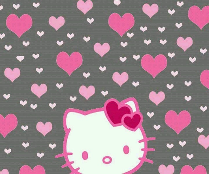 Cute Gray Pink Hello Kitty Wallpaper Fun