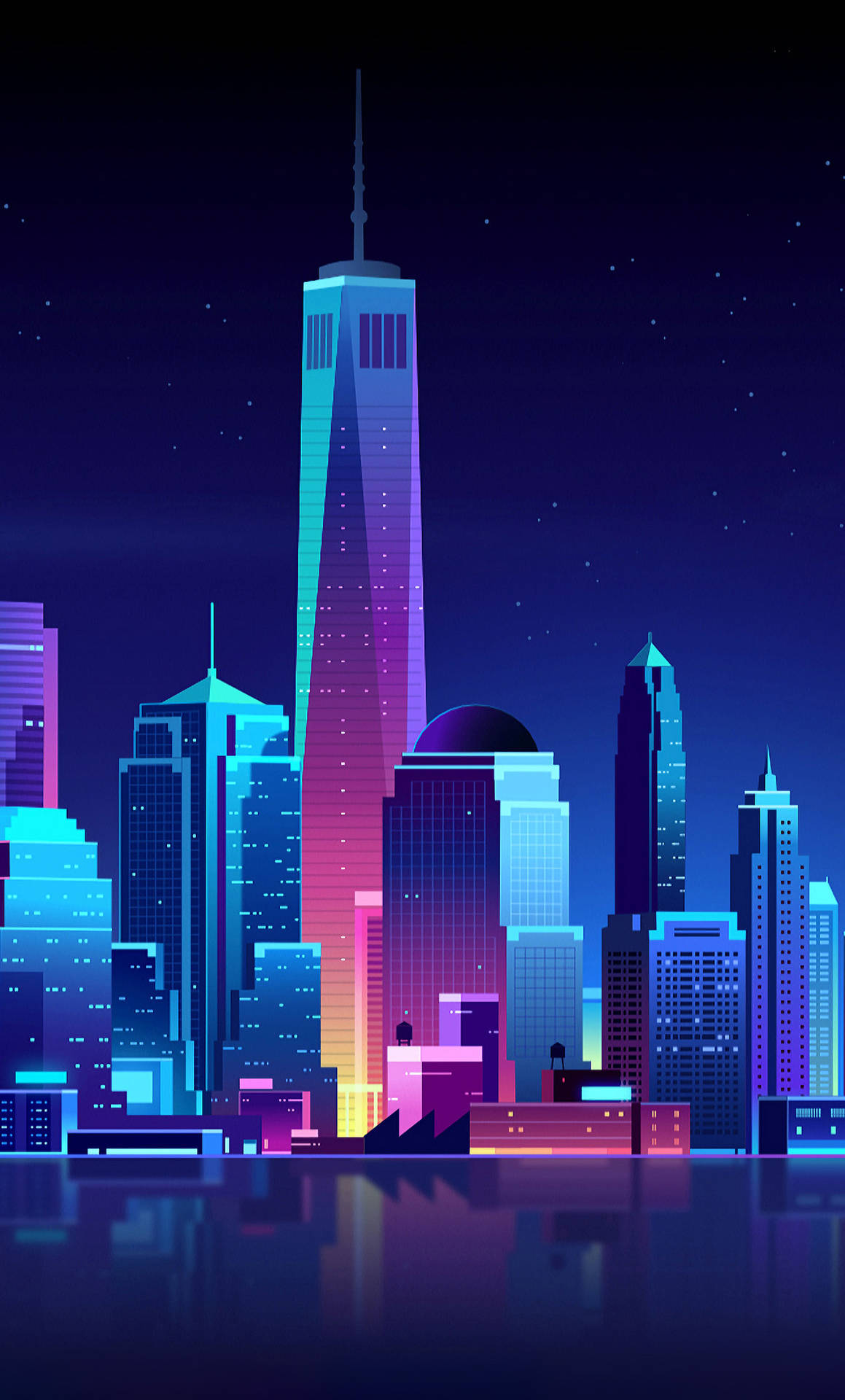 New York City iPhone X Digital Art Wallpaper