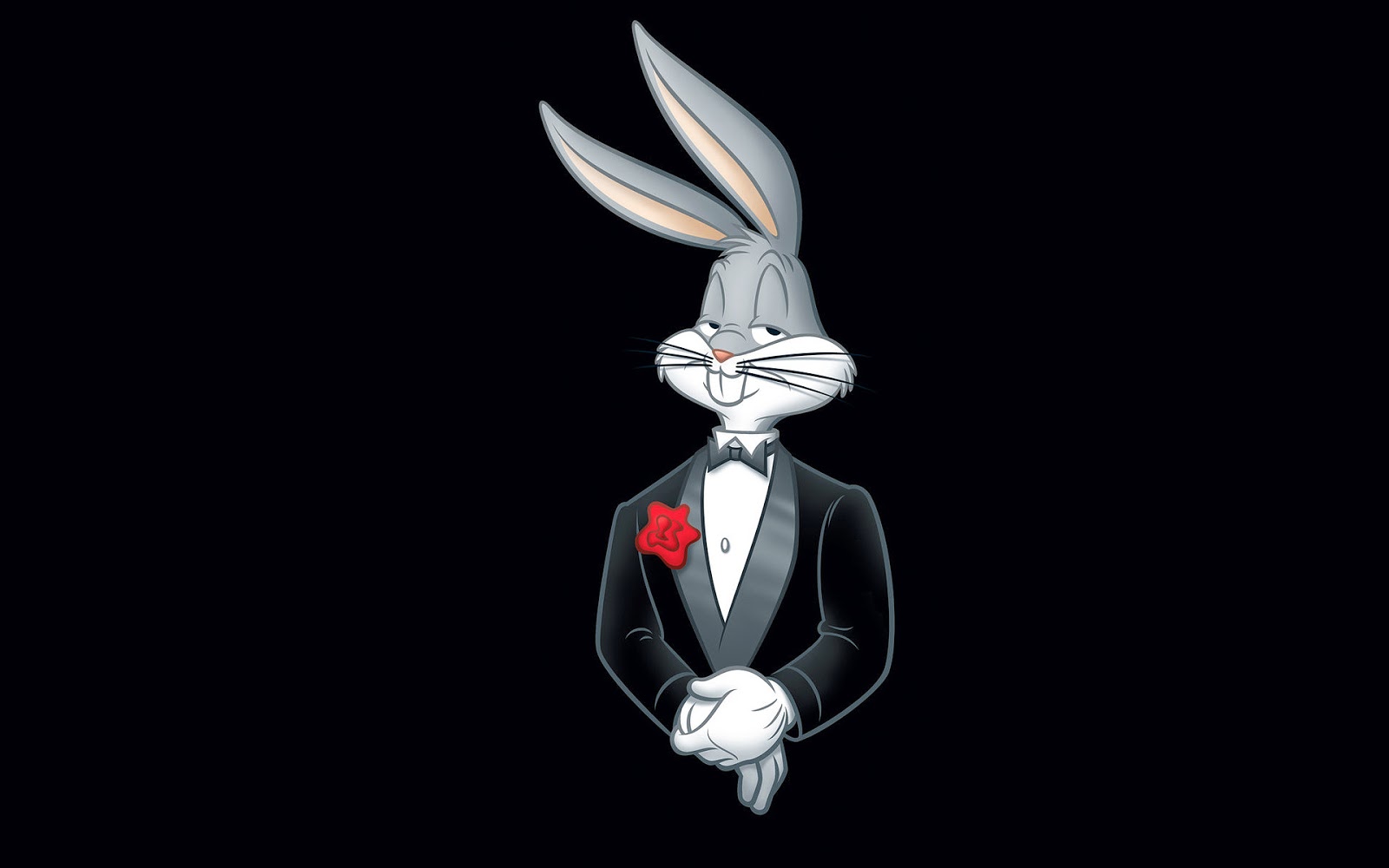 Zwarte Achtergrond Met Bugs Bunny Van Looney Tunes