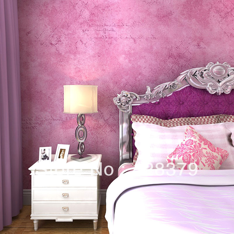 Room Bedroom Wallpaper Provence Purple Mediterranean Style