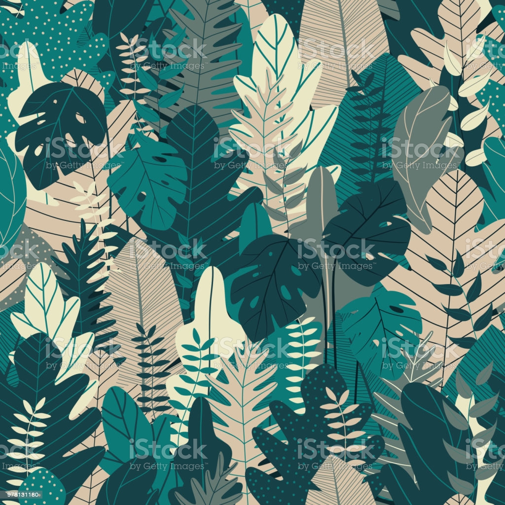 Forest Seamless Pattern Jungle Background For Printing And