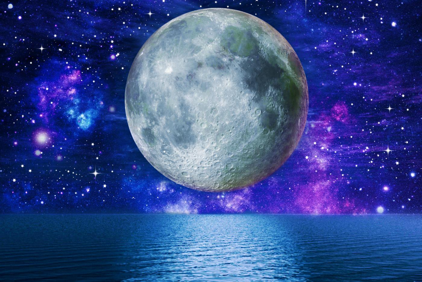 Fantasy Moon Over Water Hq Wallpaper