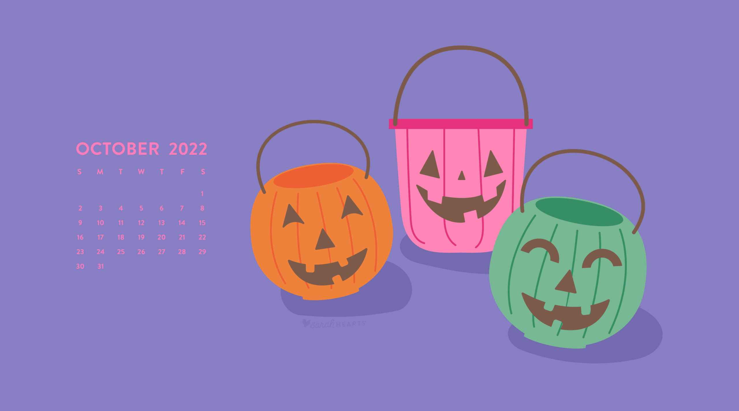 October 2022 Halloween Bucket Calendar Wallpaper   Sarah Hearts