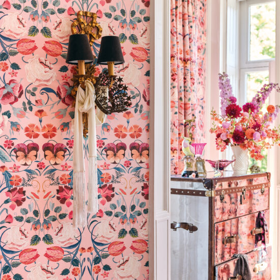 W456 Bonita Matte Wallcovering Chateau Rose Wallpaper