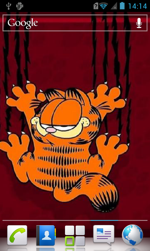 Garfield Eating Cat Screensaver For Mobile And Cell Phone