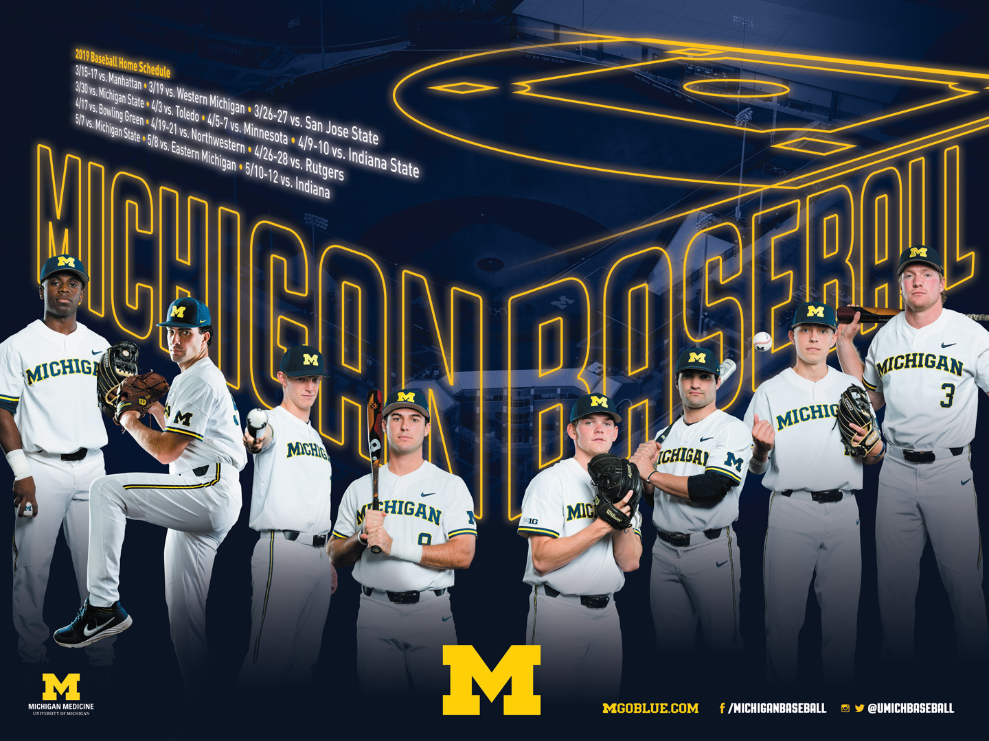 Michigan Athletics Sport Posters University Of