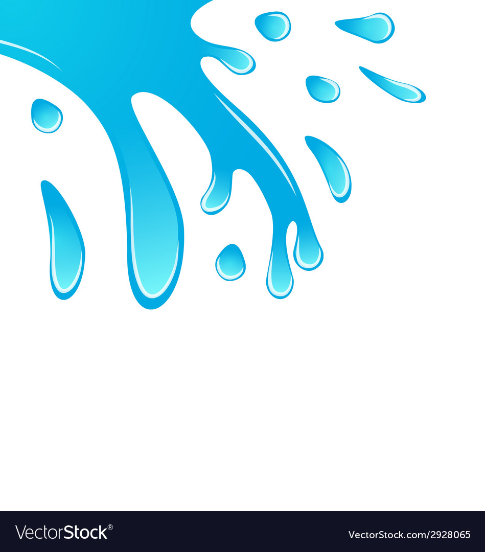Blue Water Spill Isolated On White Background Vector Image
