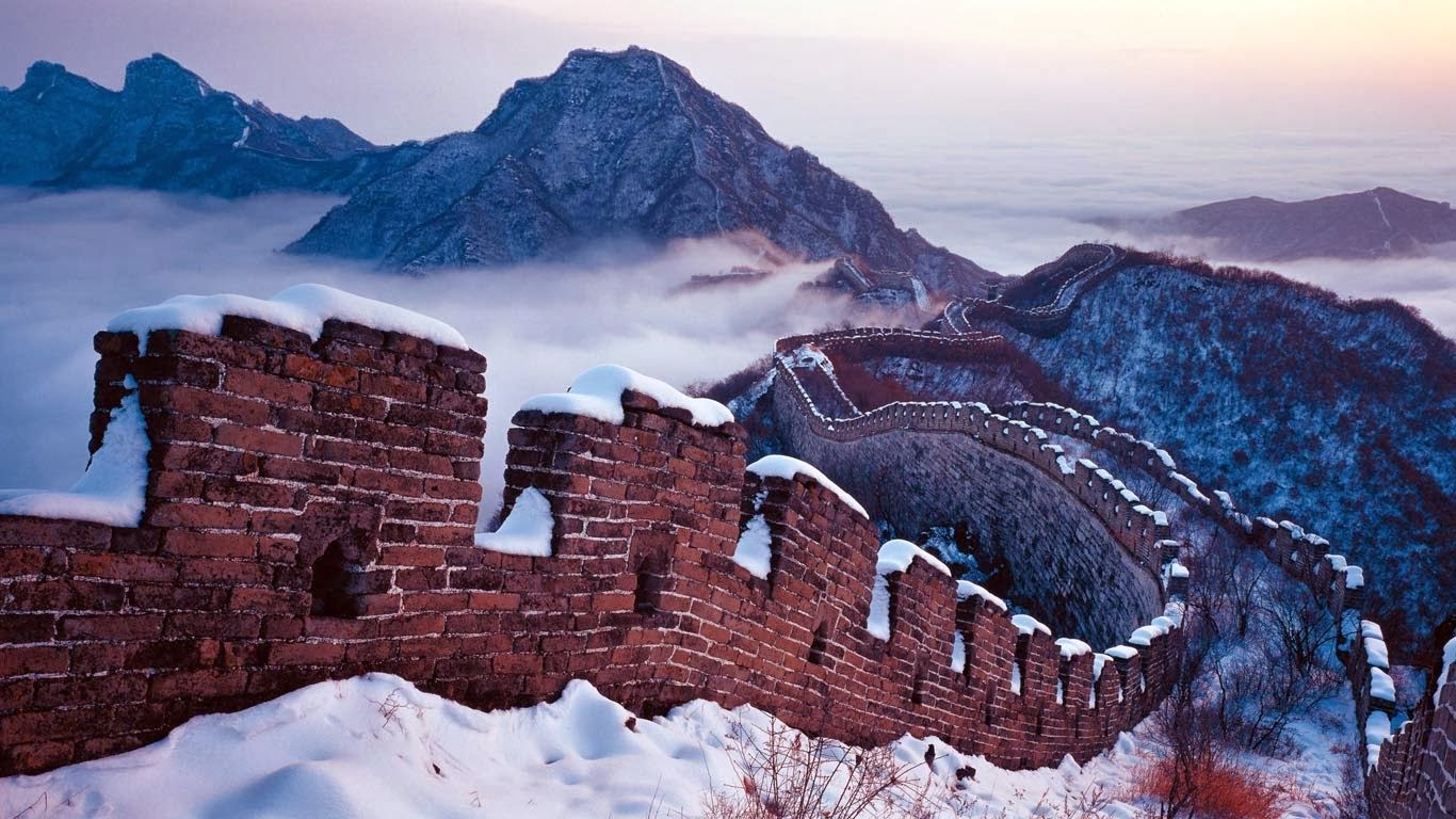Bing Fotos Snow On The Great Wall Beijing China Panorama