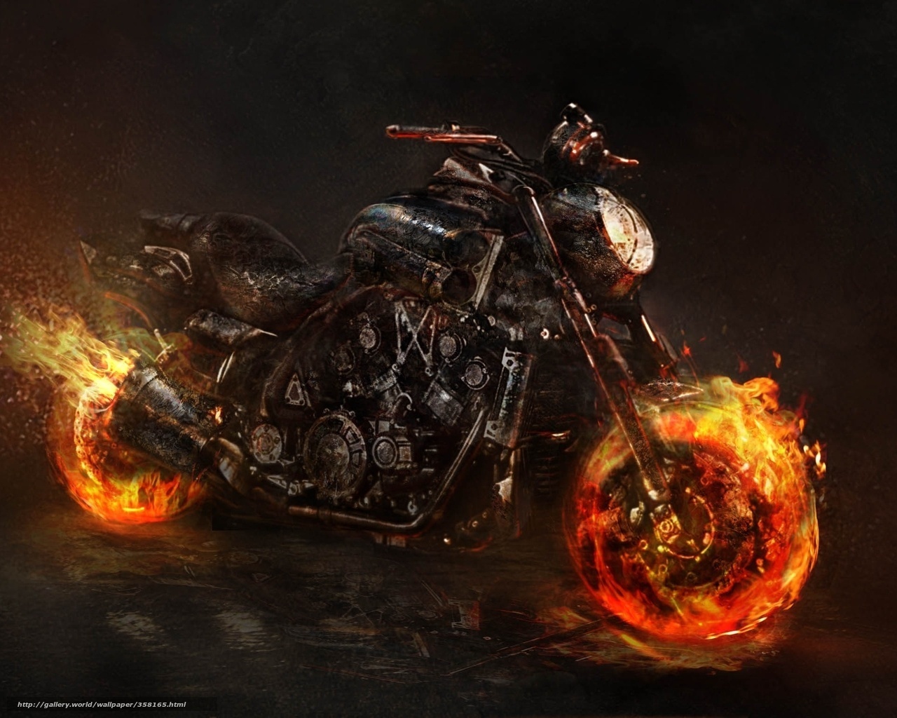 wallpaper Ghost Rider Bike motorcycle fire free desktop wallpaper