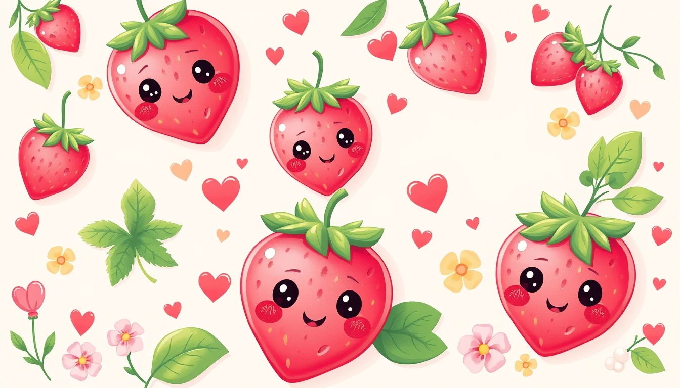 Kawaii Strawberry Wallpaper