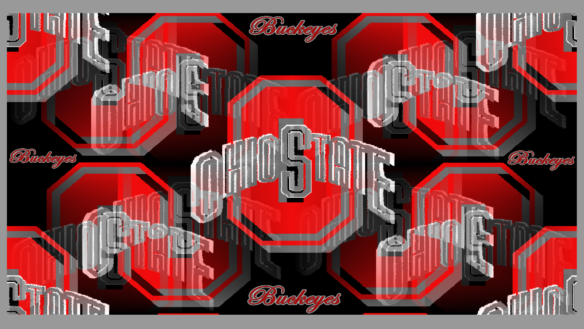 Ohio State Buckeyes Red Gray Block O Wallpaper
