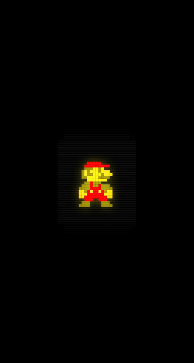 Mario Pixeled Small iPhone Parallax Wallpaper