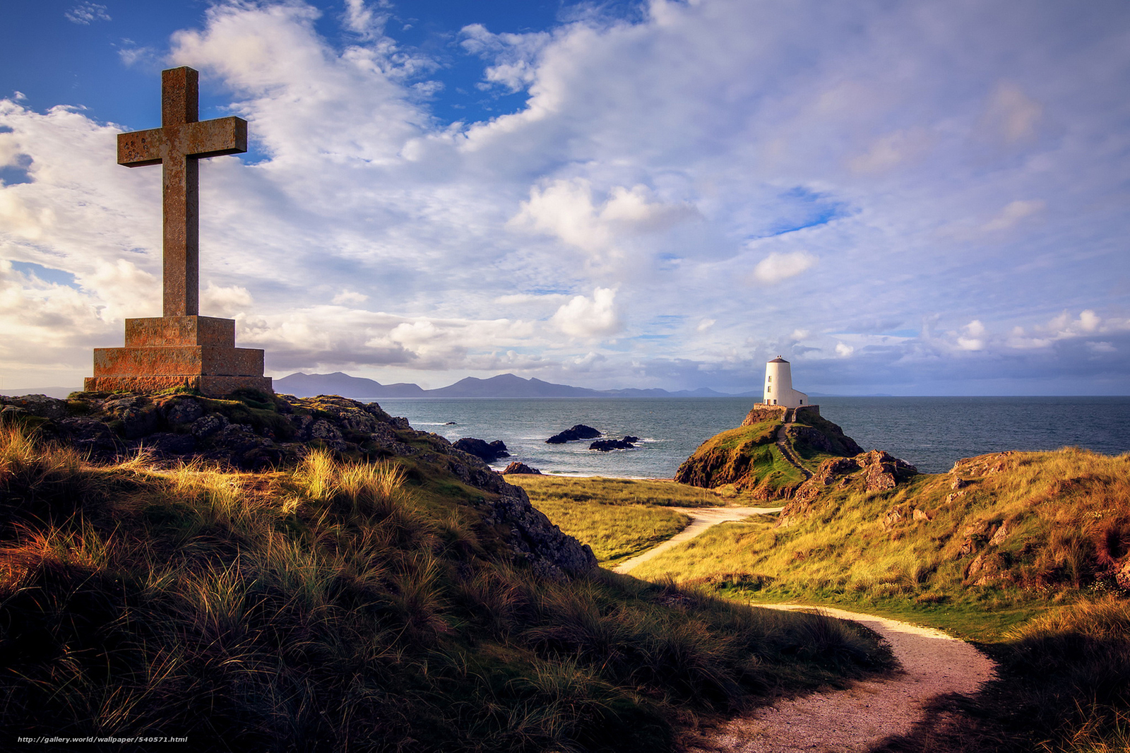 Wallpaper Lighthouse Llanddwyn Island Anglesey Wales Desktop