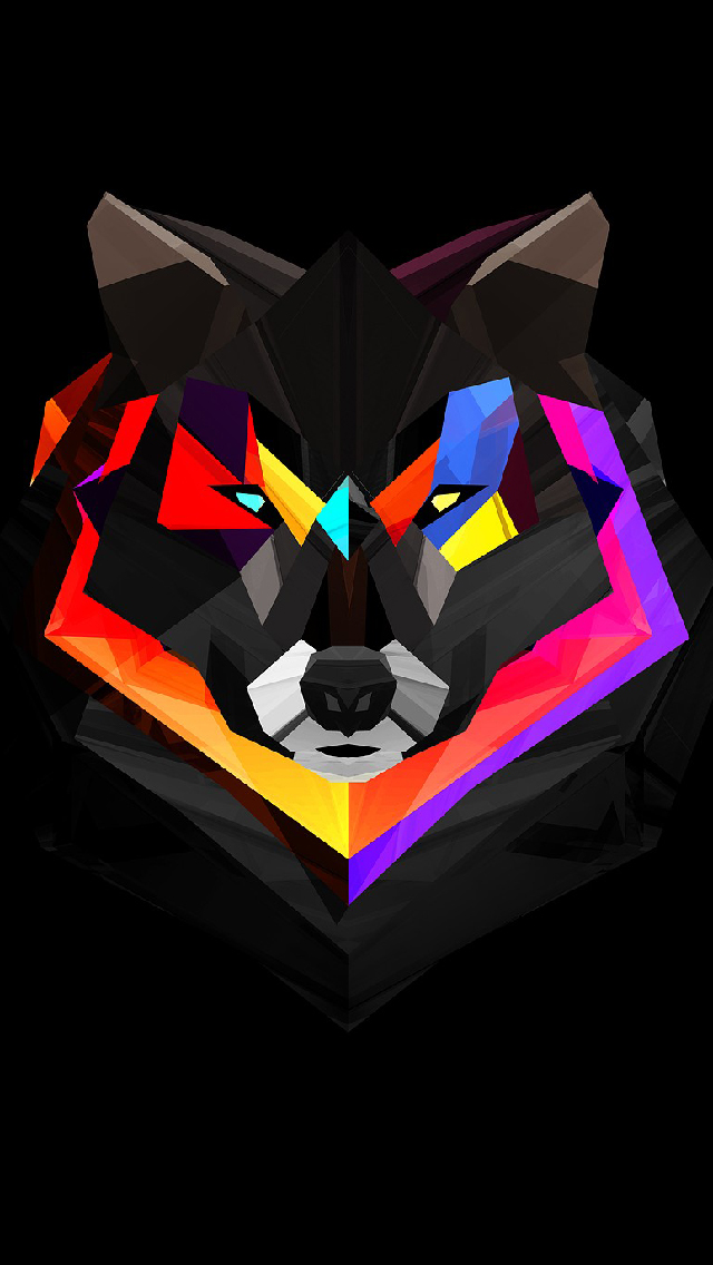 Wolf Polygon Art iPhone Wallpaper Cell Icons Keys