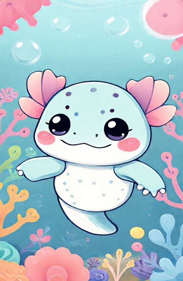 Kawaii Axolotl Wallpaper