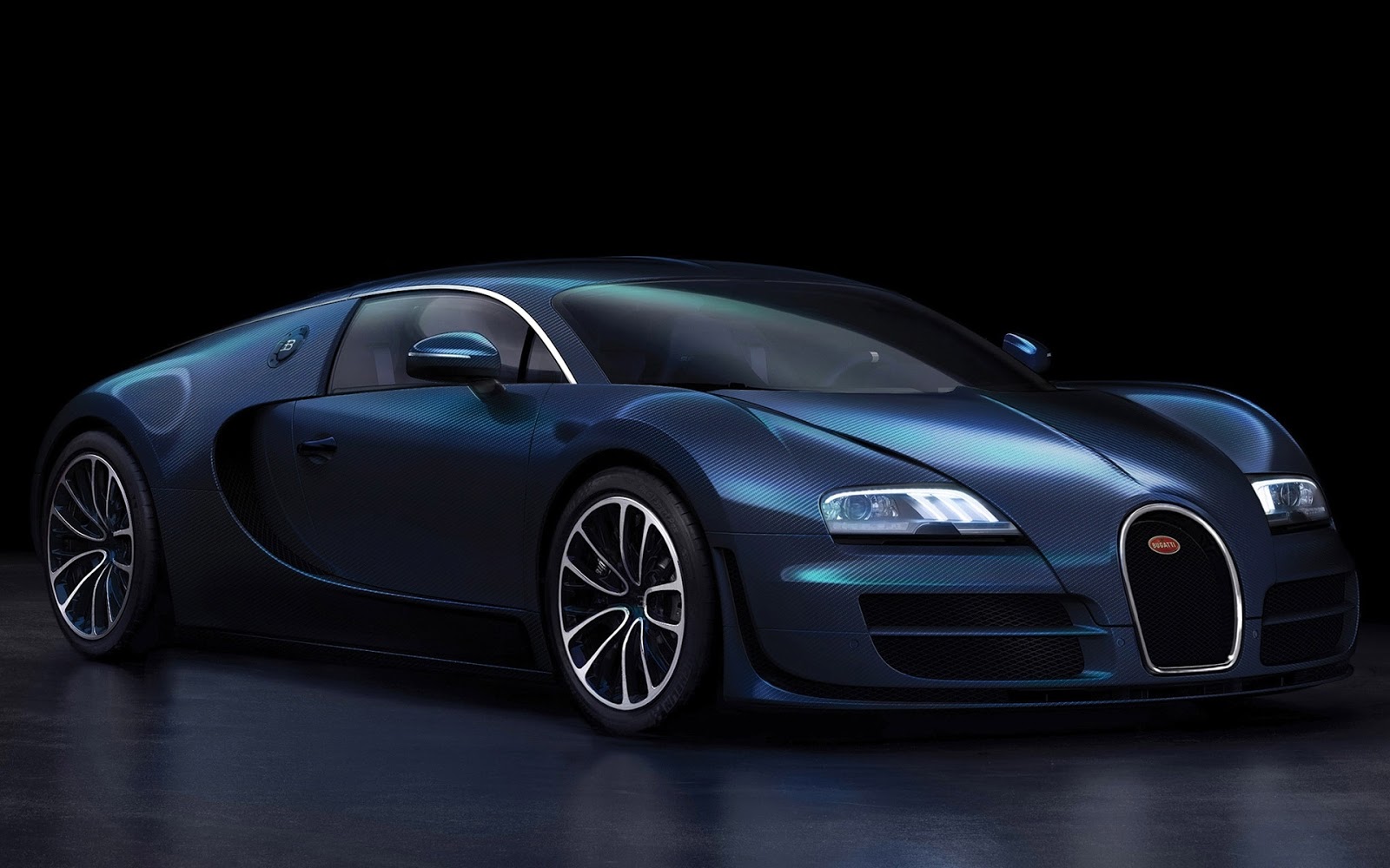 Bugatti Veyron Mat Blue 1080p Wallpaper Car