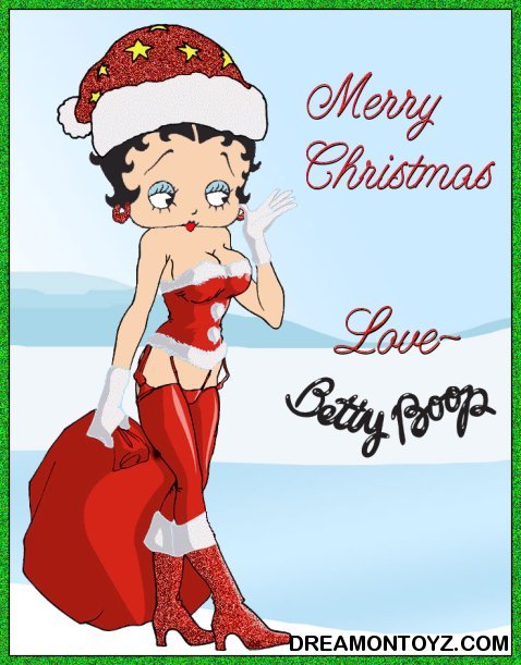 Merry Christmas Love Betty Boop Wearing A Santa Clause