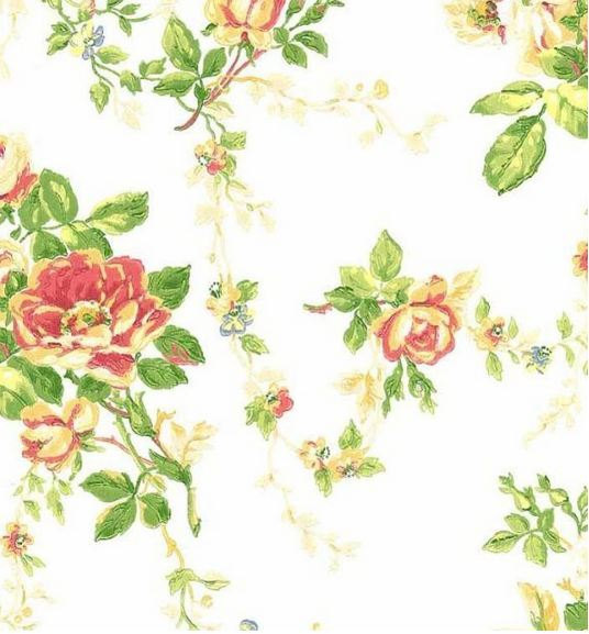 Shabby Cottage Floral Wallpaper Rose Leaf By Wallpaperyourworld