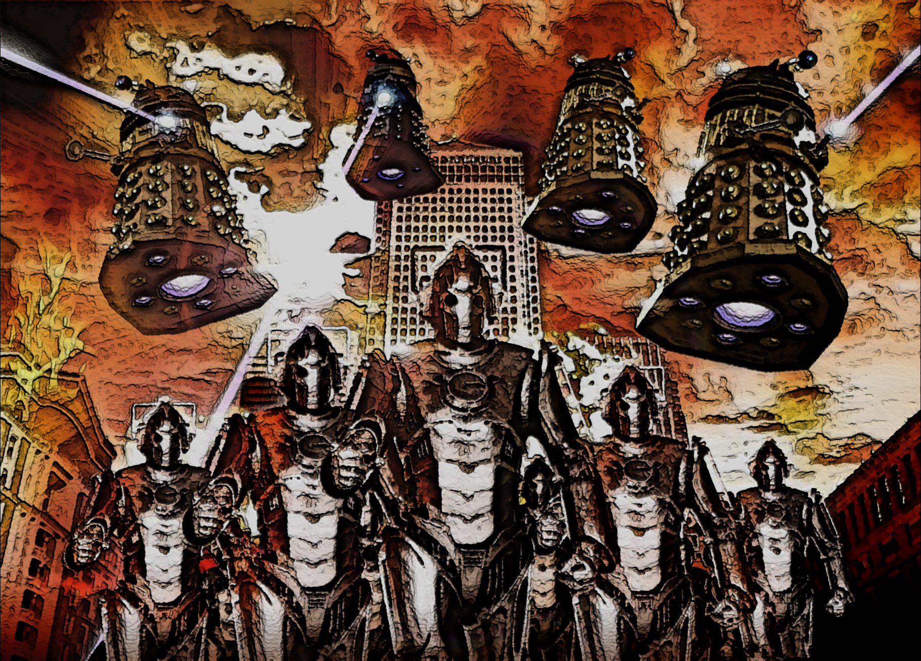 Tv Show Doctor Who Dalek Cybermen Wallpaper