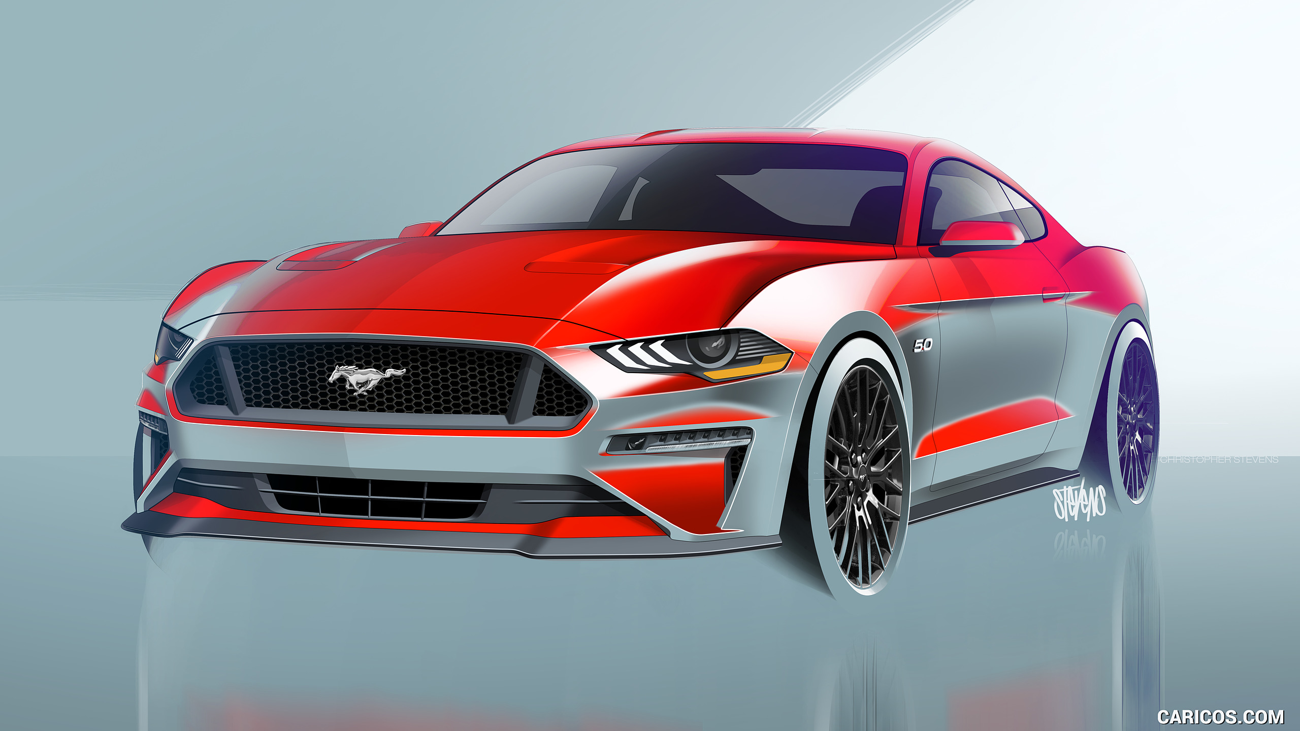 Ford Mustang Design Sketch HD Wallpaper