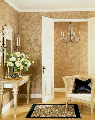Hall Decorated With Paper Illusion Script Burnished Gold
