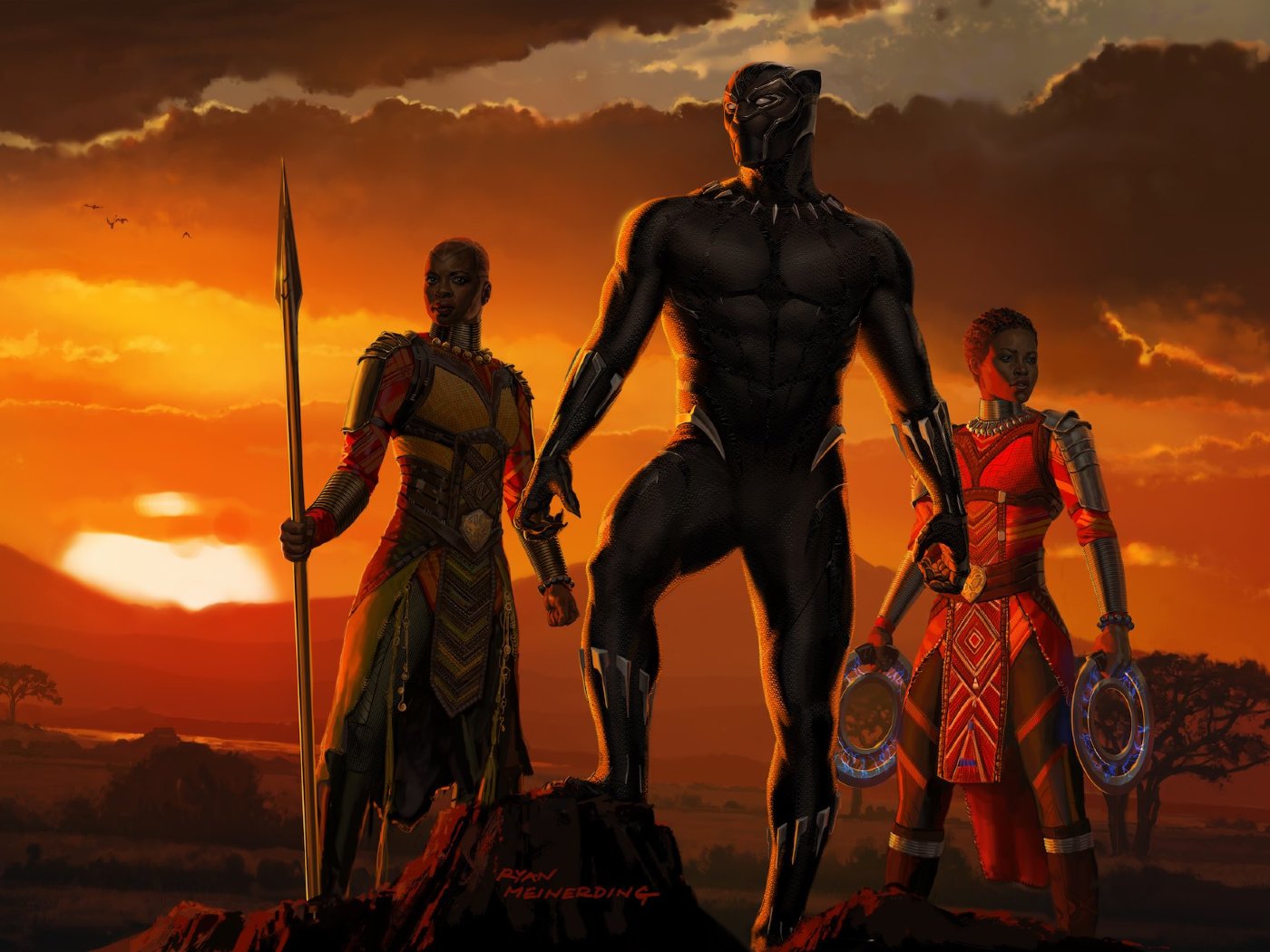 Download Black Panther Movie Artwork 480x854 Resolution