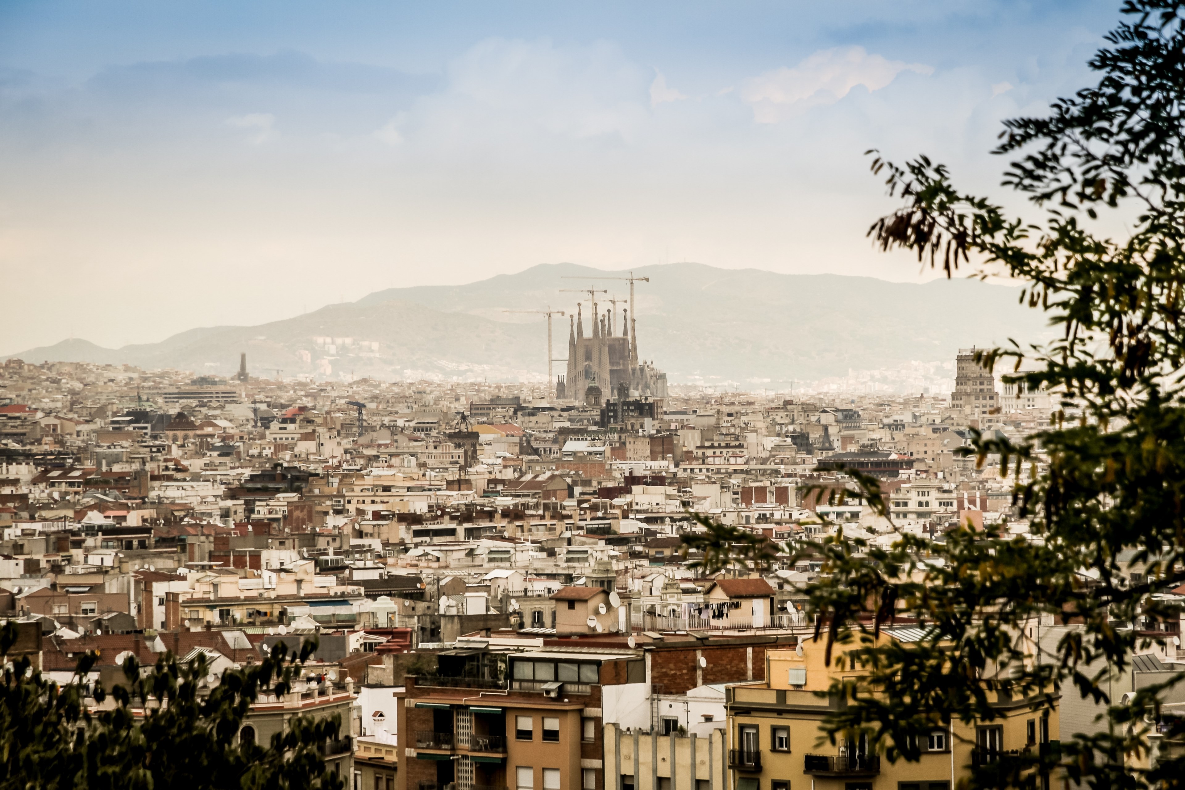 Panorama The Cathedral Sagrada Familia Barcelona 4k HD Wallpaper