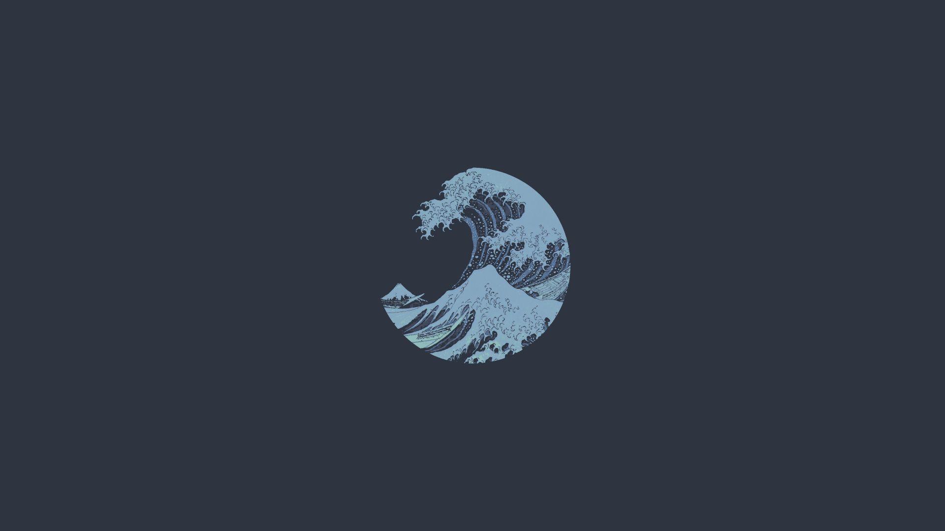 The Great Wave Minimalist HD Wallpaper Eyecandy For Your Xfce
