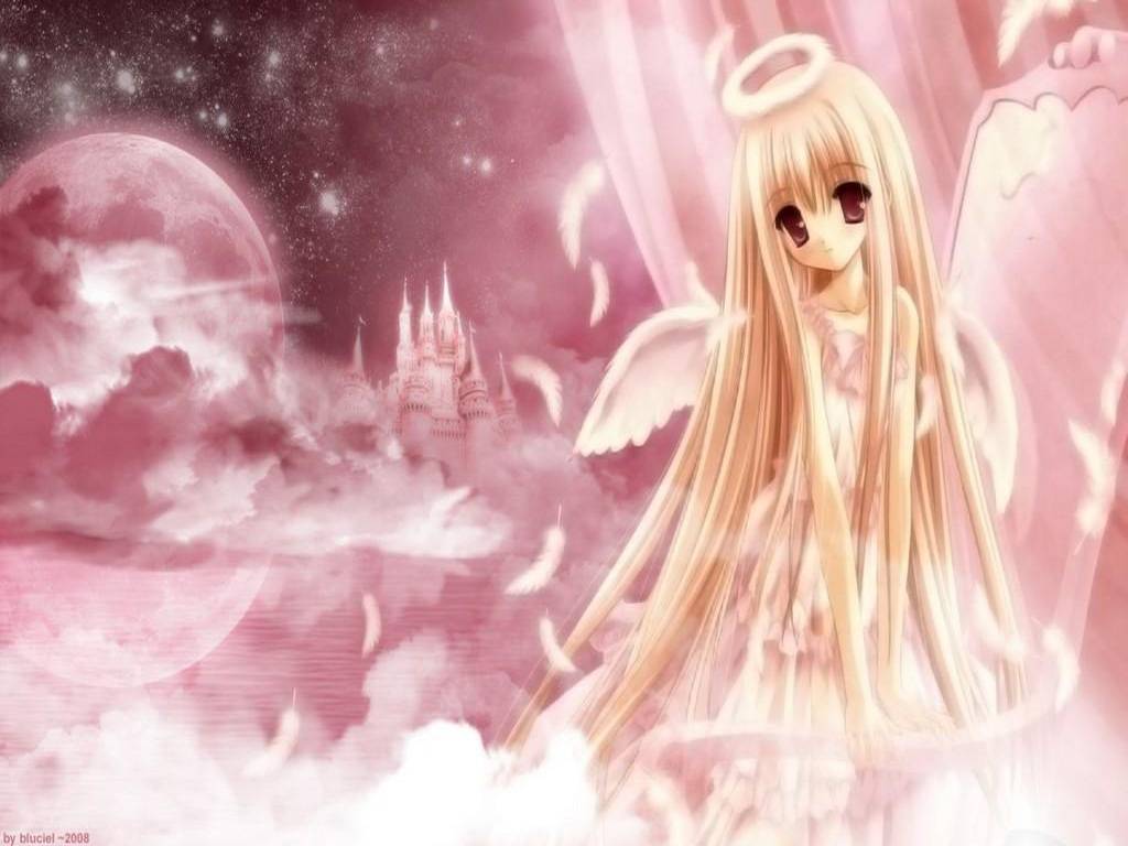 Angel In Pink Anime Manga Wallpaper
