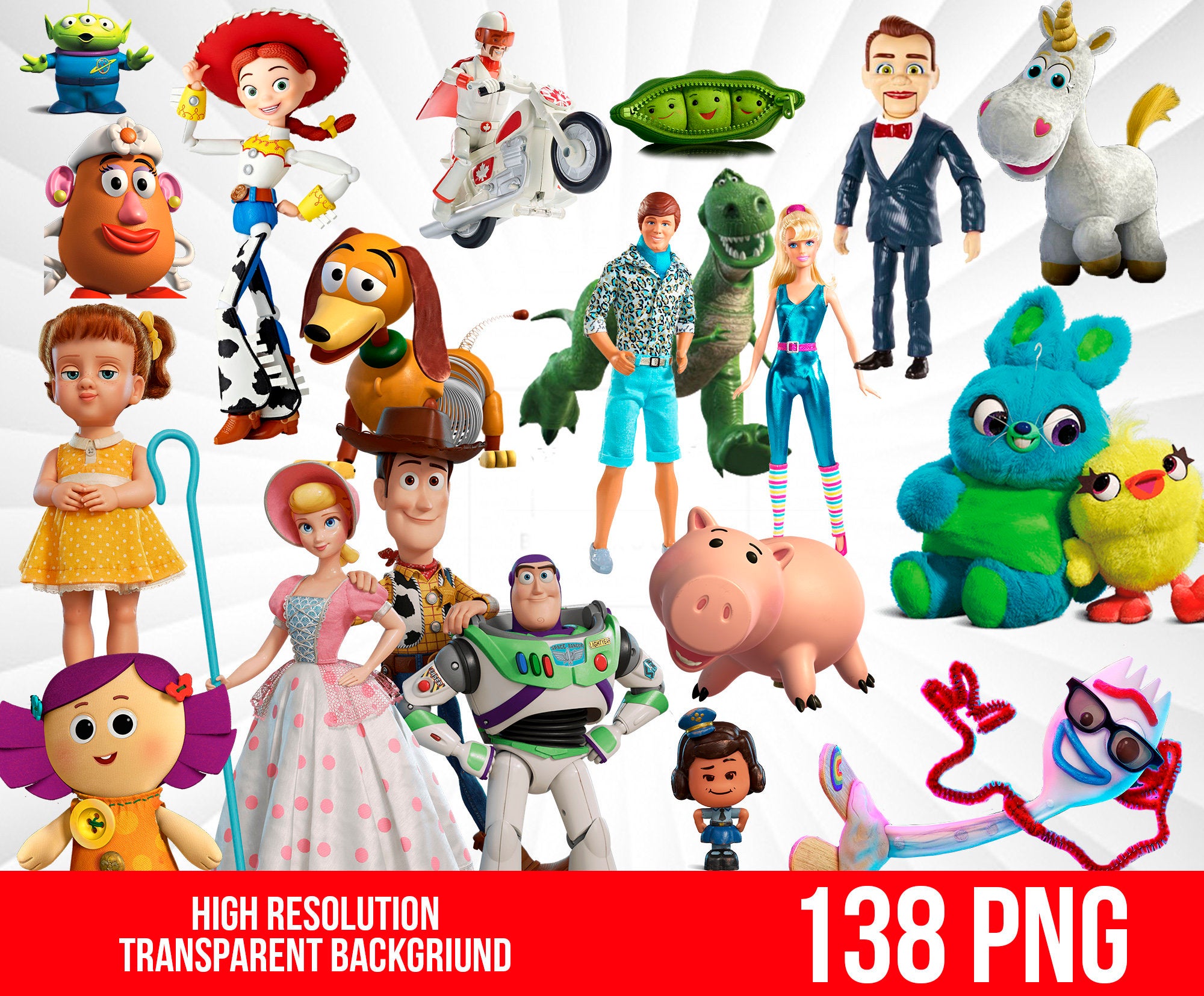 Toy story 4 clipart PNG with Transparent background Toy Etsy