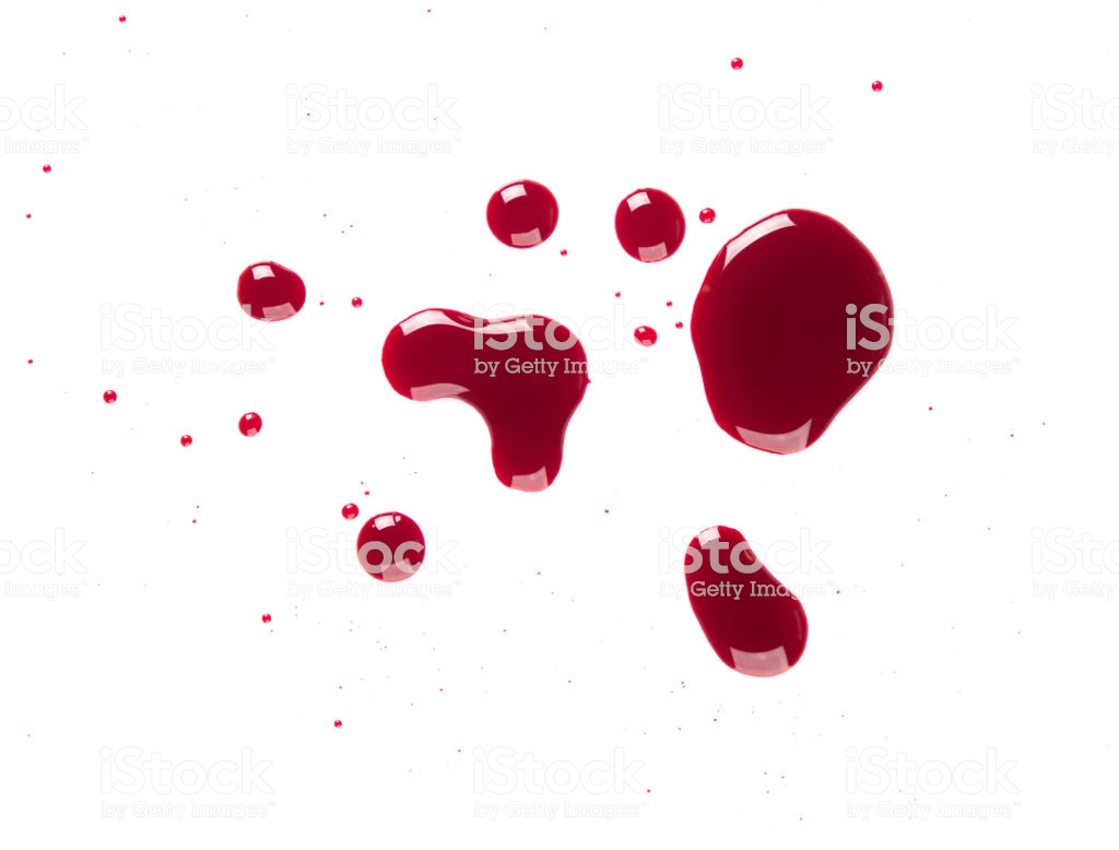 Drop Red Blood Bleeding Splash Isolated On White Background Stock
