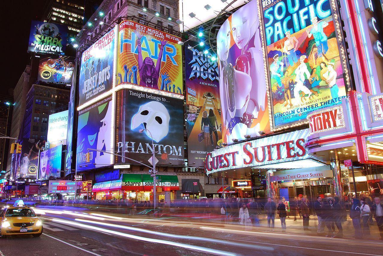 New York Broadway City Street Car Photo Backdrop High Quality