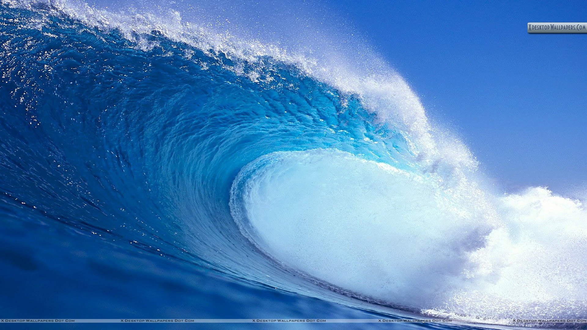 Blue Water Waves Wallpaper