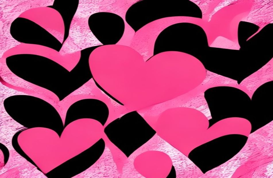 Pink And Black Heart Wallpaper