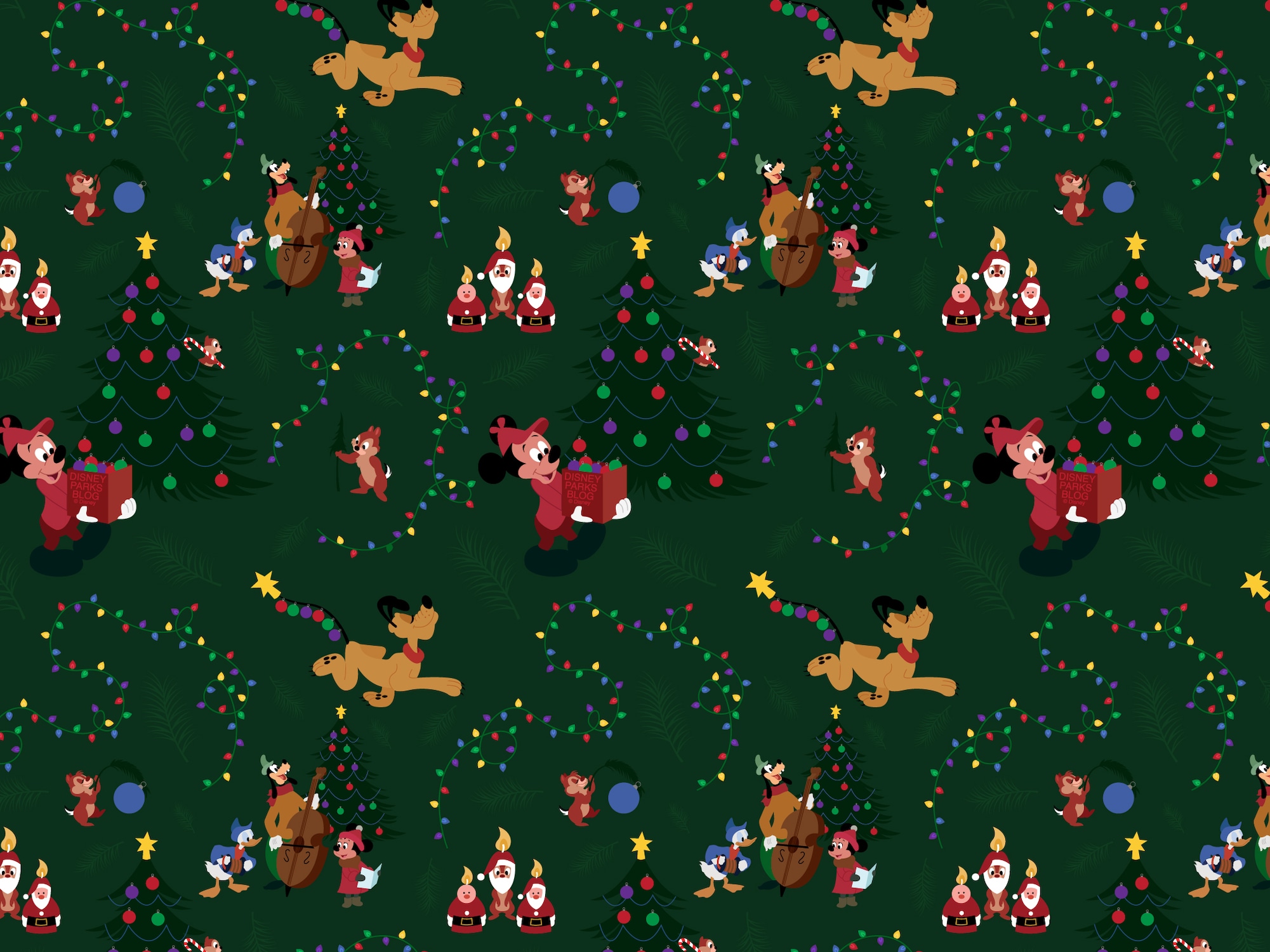 2019 Mickey Mouse Pluto Christmas Wallpaper DesktopiPad 2001x1501