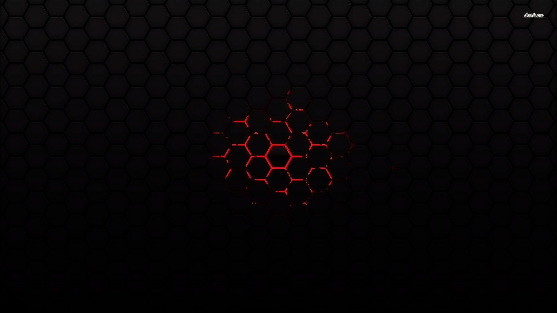 Red On Black Honeyb Pattern Wallpaper