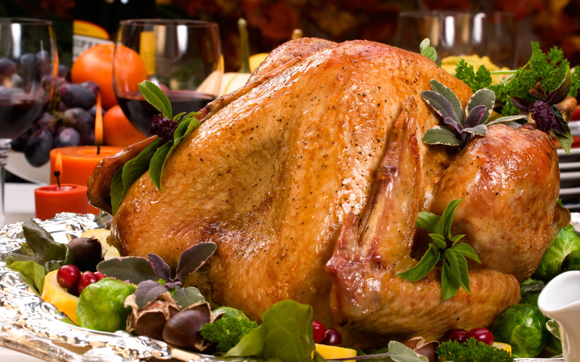 Thanksgiving Turkey Food HD Wallpaper Wide Desktop Drinks
