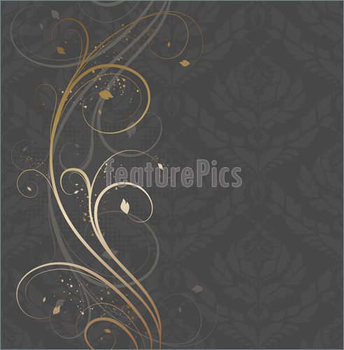 Gray Gold Background Vector And Beauty Floral