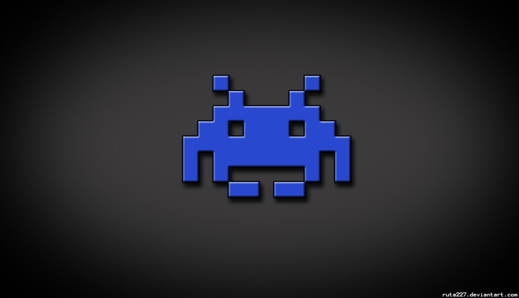 Green Space Invaders Wallpaper By