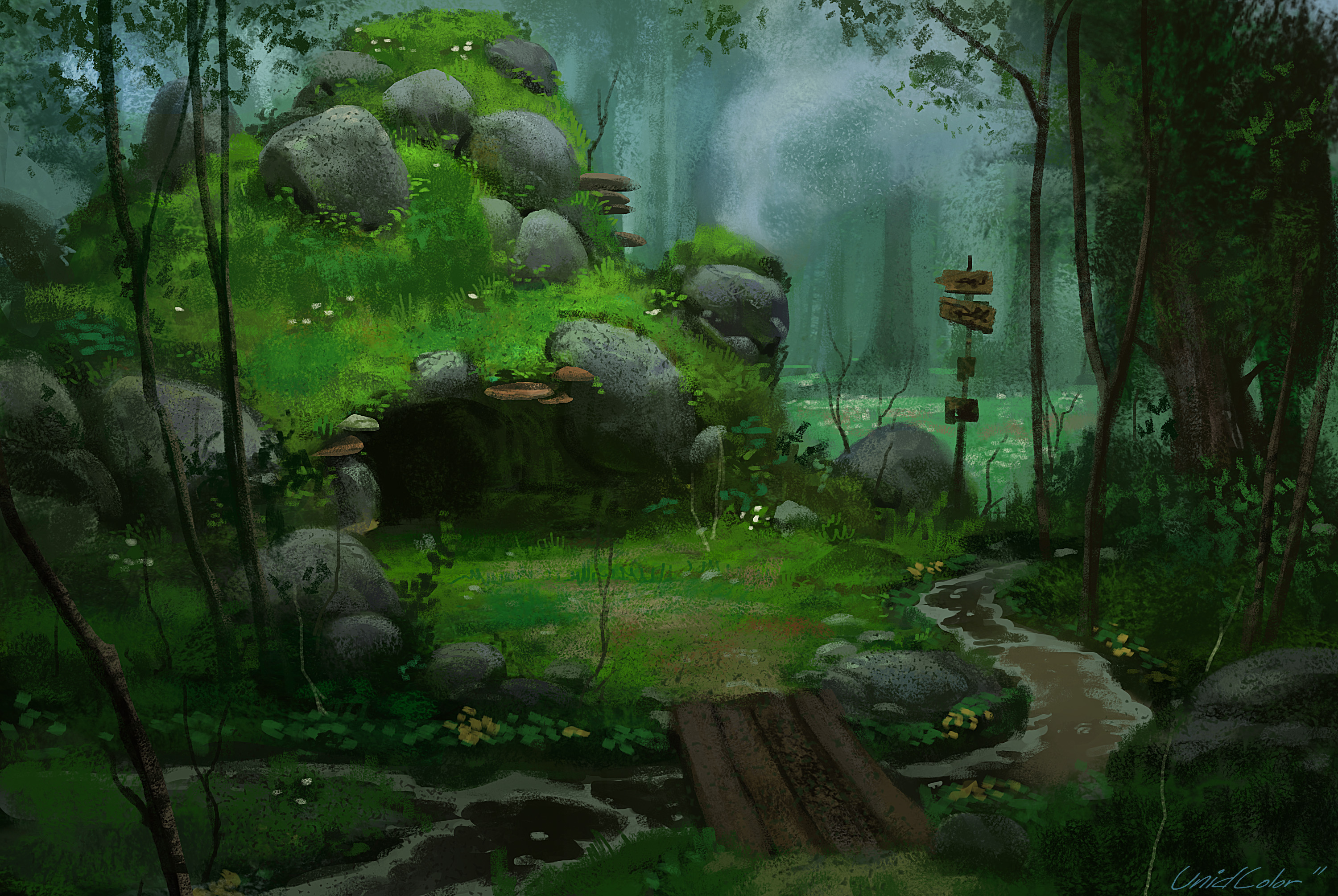Forest Scene Puter Wallpaper Desktop Background Id