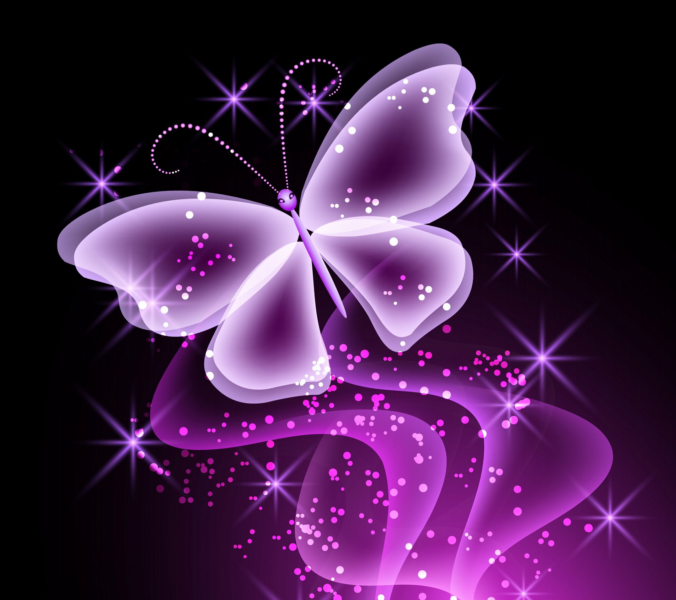 3d Butterfly Wallpaper Desktop Neon Background