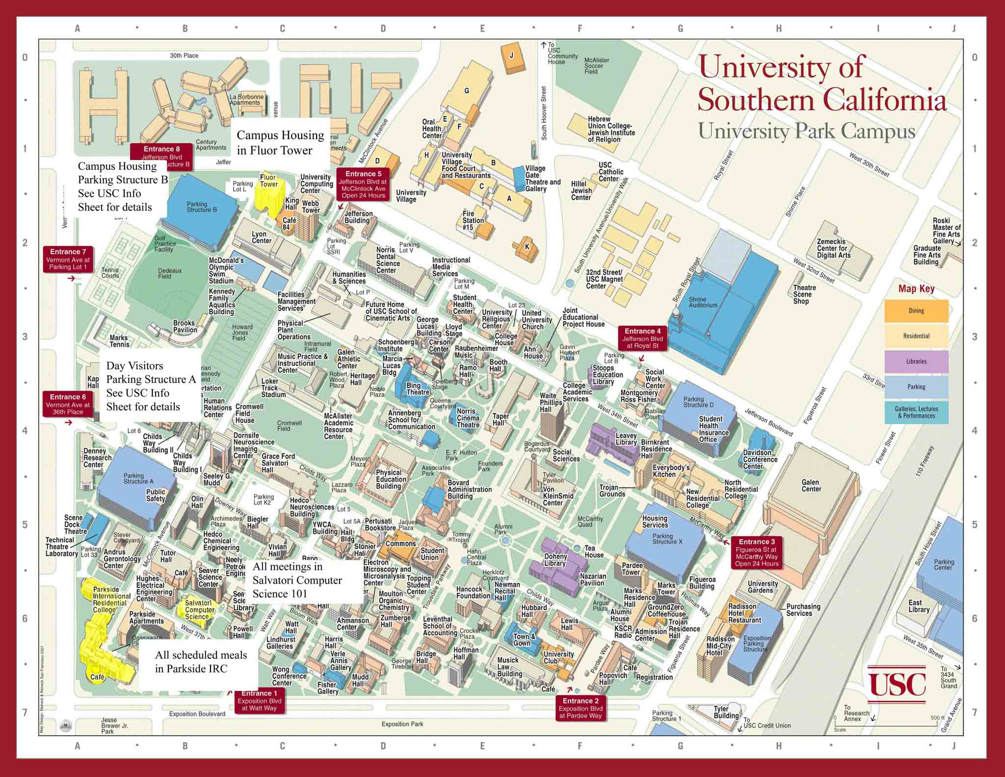 Usc Campus Pictures Map University Of