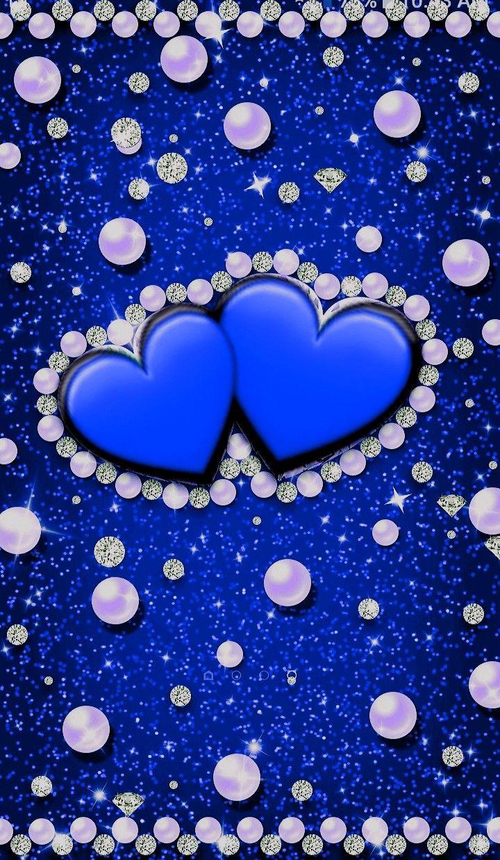Hayz420 On Blue Heart Wallpaper Glitter Phone